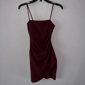 Elegant Burgundy Dress Burgundy Maroon mini dress Windsor XS